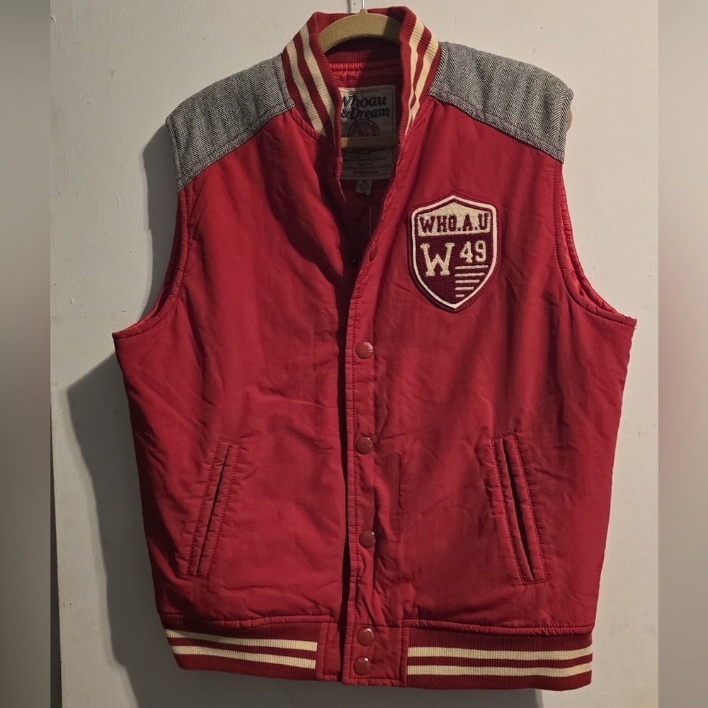 Red and Gray Varsity Vest